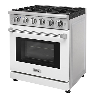 30 inch gas range - White