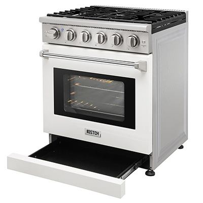 30 inch gas range - White