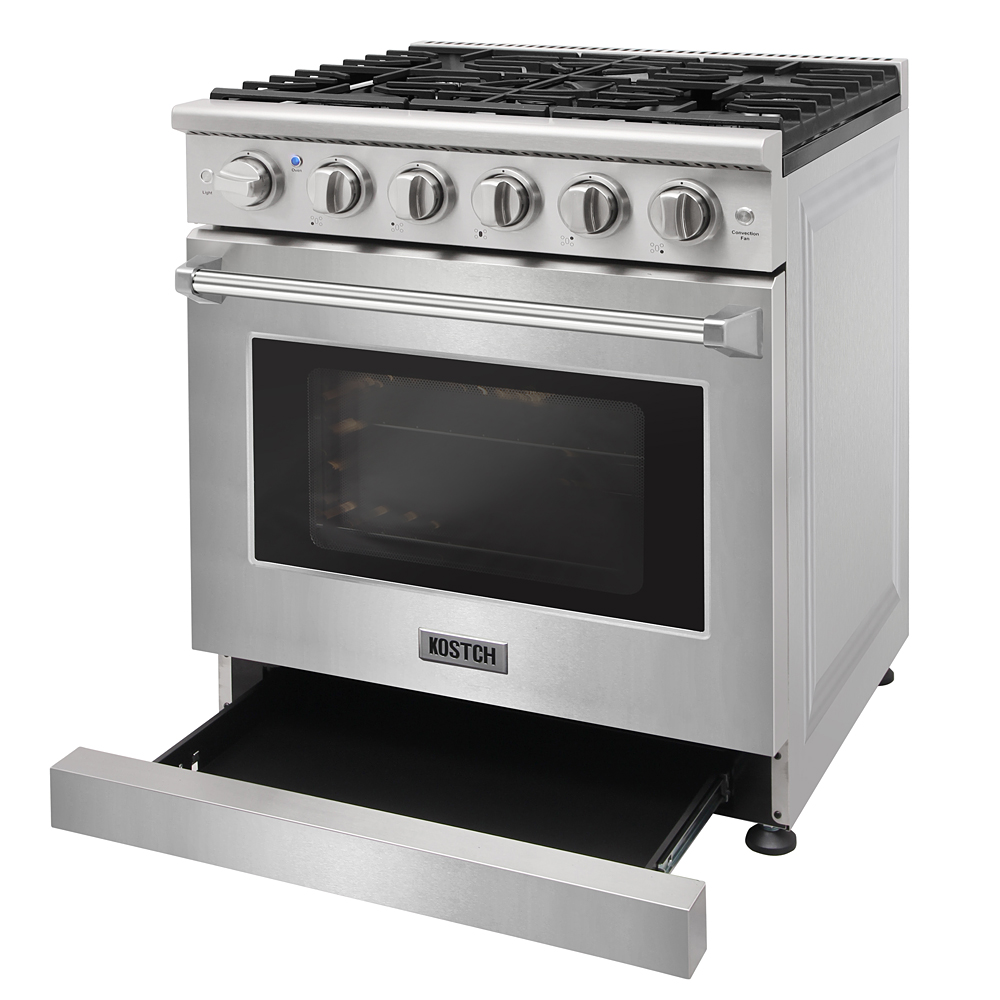 30 inch gas range and range hood set