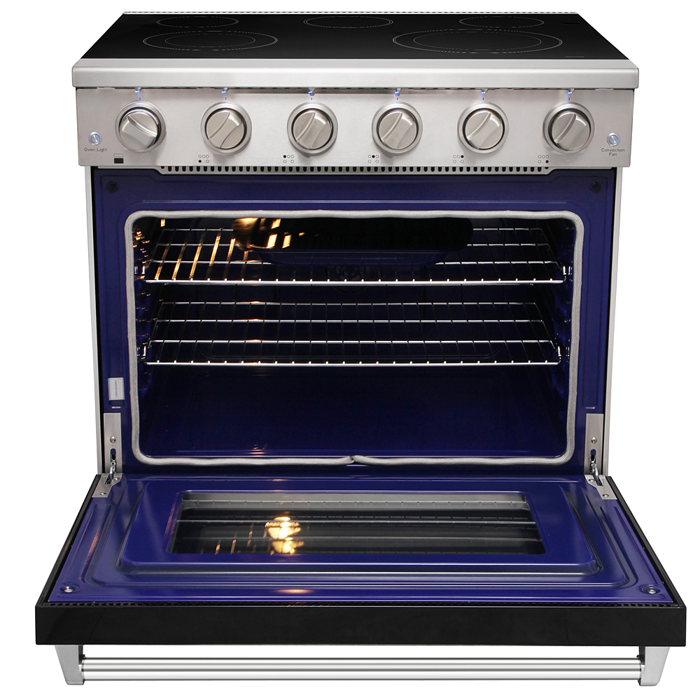 36 inch gas range and range hood set - Black