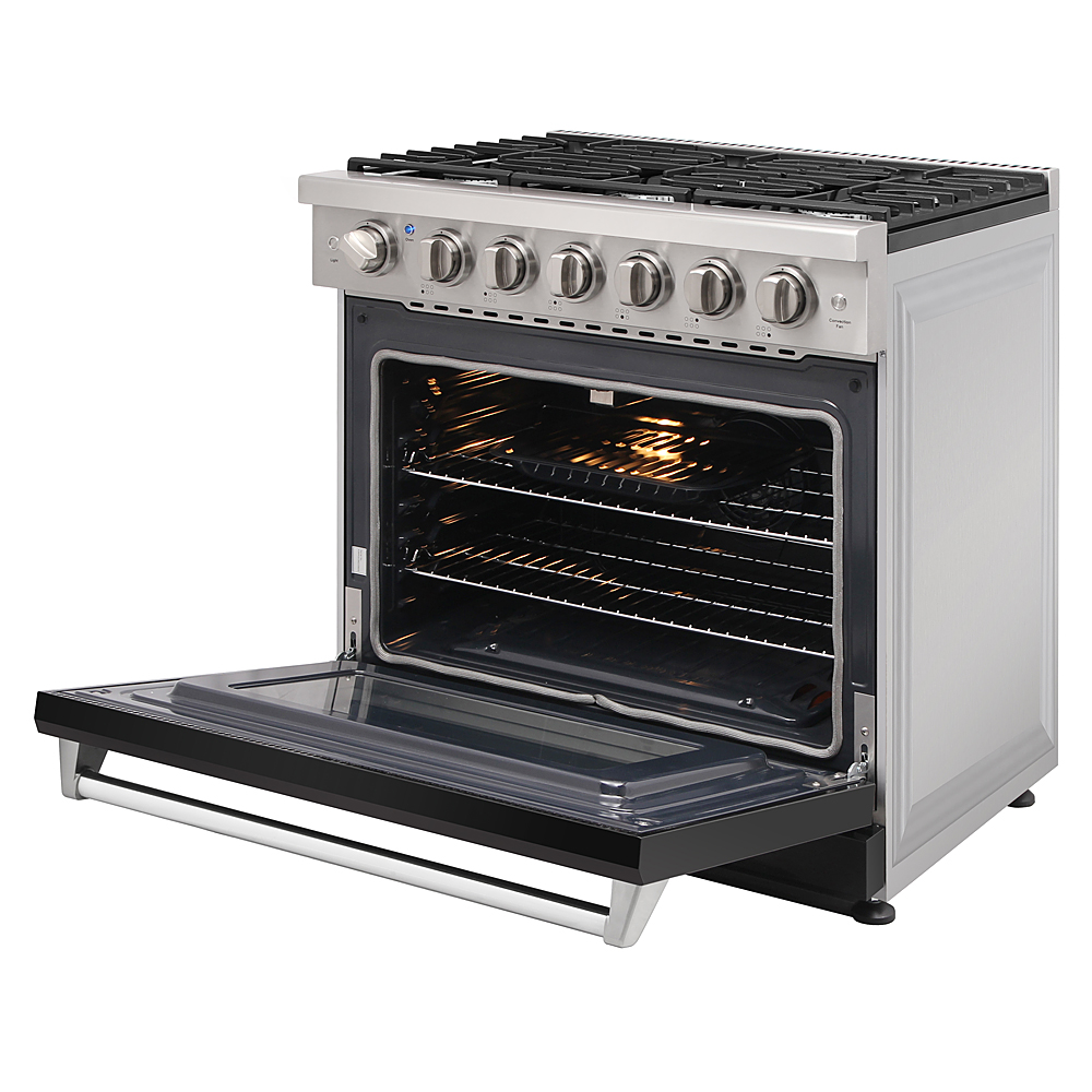 36 inch gas range and range hood set - Black