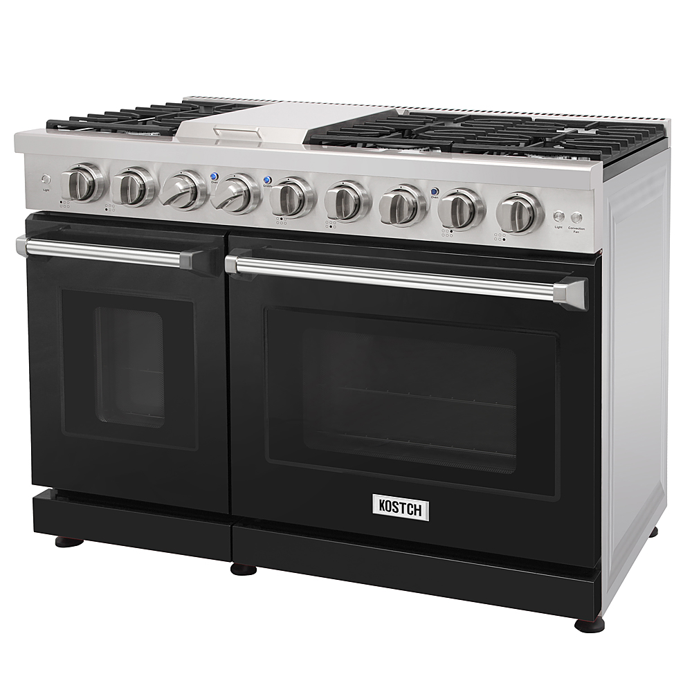 48 inch gas range and range hood set - Black