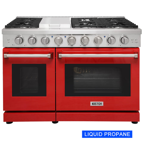 KOSTCH 48" 6.8 cu.ft Pro-Style Liquid Propane Gas Range with Convection Oven