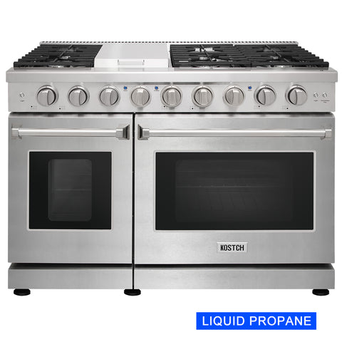 KOSTCH 48" 6.8 cu.ft Pro-Style Liquid Propane Gas Range with Convection Oven