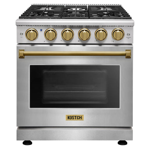 KOSTCH 30" 4.55 cu.ft Pro-Style Gas Range with Convection Oven