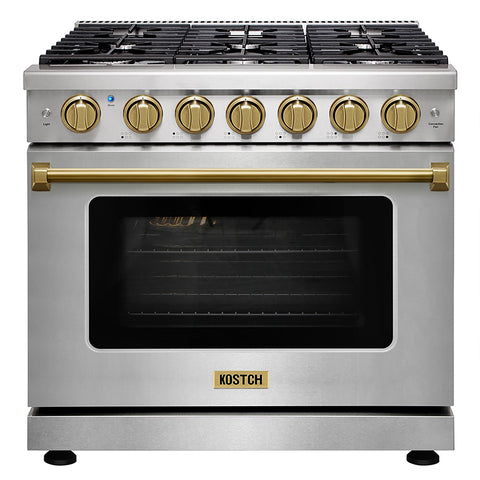 KOSTCH 36" 6 cu.ft Pro-Style gas Range with Convection Oven