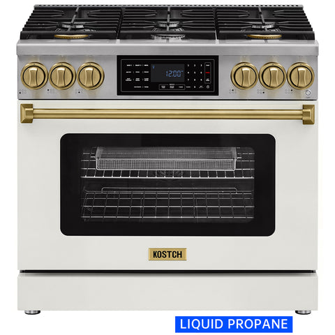 KOSTCH 36" Pro-Style Liquid Propane Gas Range with Tilt Panel Touch Control