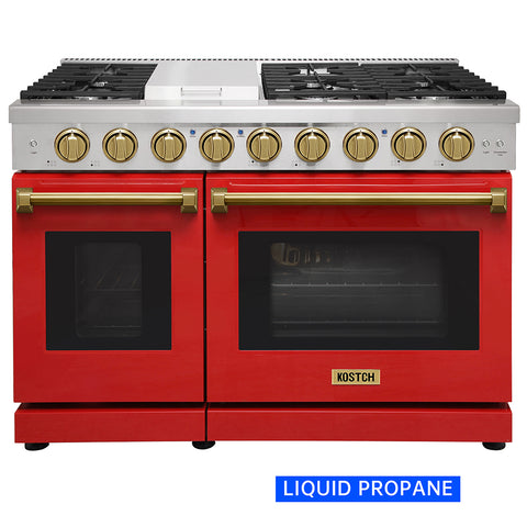 KOSTCH 48" 6.8 cu.ft Pro-Style Liquid Propane Gas Range with Convection Oven