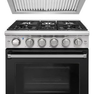 30 Inch Gas Range Black & 30 inch Range Hood Sets