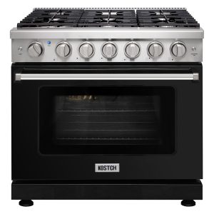 36 inch Professional Gas Range-Black