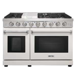 48 inch Professional Gas Range-White
