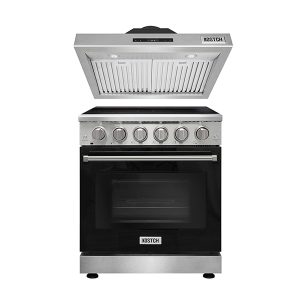 30 inch  Natural Gas Range  5 Burners, 4.55 cu.ft. Oven & 30 inch Under Cabinet Range Hood Sets Black