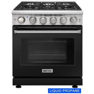 30 inch 5 burners Convection Oven Freestanding Liquid Propane Gas Range ( Black )