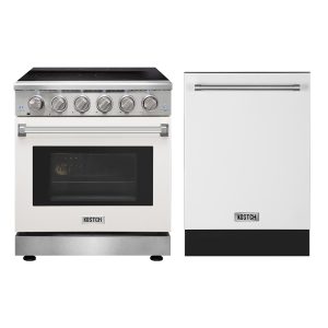 30″ Electric Range & 24″ Built-In Dishwasher Kitchen Appliance Sets – White