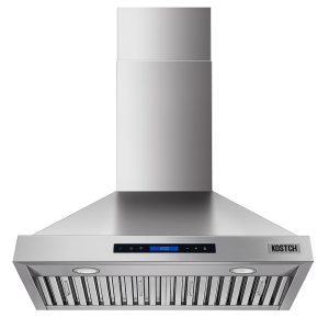 30-Inch Wall Mount Convertible Range Hood – 600 CFM Ducted Kitchen Vent Hood with Touchscreen Controls, 3-Speed Fan & LED Lighting, Stainless Steel