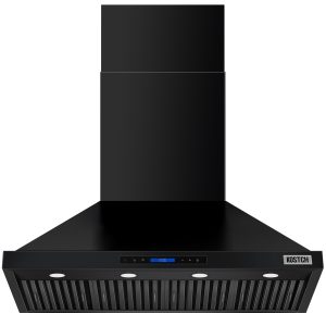 48-Inch Wall Mount Range Hood, 1200 CFM Convertible Ducted Kitchen Vent Hood with Touch Control Panel, 3-Speed Exhaust Fan & LED Lights, Black