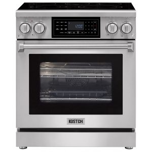 30-Inch Stainless Steel Freestanding Electric Range with 5 Burners, 4.8-cu ft Convection Oven, Air Fry & Self-Cleaning, Touchscreen Display