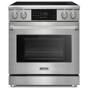 30-Inch Stainless Steel Freestanding Electric Range with 5 Burners, 4.8-cu ft Convection Oven, Air Fry & Self-Cleaning, Touchscreen Display