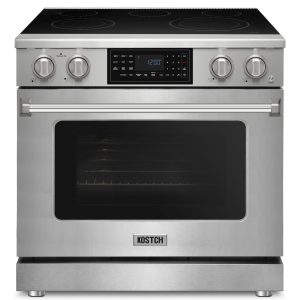 36-Inch Stainless Steel Freestanding Electric Range with 5 Burners, 6.2-cu ft Convection Oven, Air Fry & Self-Cleaning, Touchscreen Display