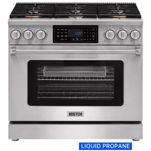 36-in Stainless Steel Freestanding Liquid Propane Gas Range with 6 Burners, 6.2-cu ft Convection Oven & Touchscreen Display
