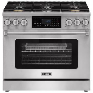 36-Inch Stainless Steel Freestanding Natural Gas Range with 6 Burners, 6.2-cu ft Convection Oven, Air Fry & Self-Cleaning, Touchscreen Display